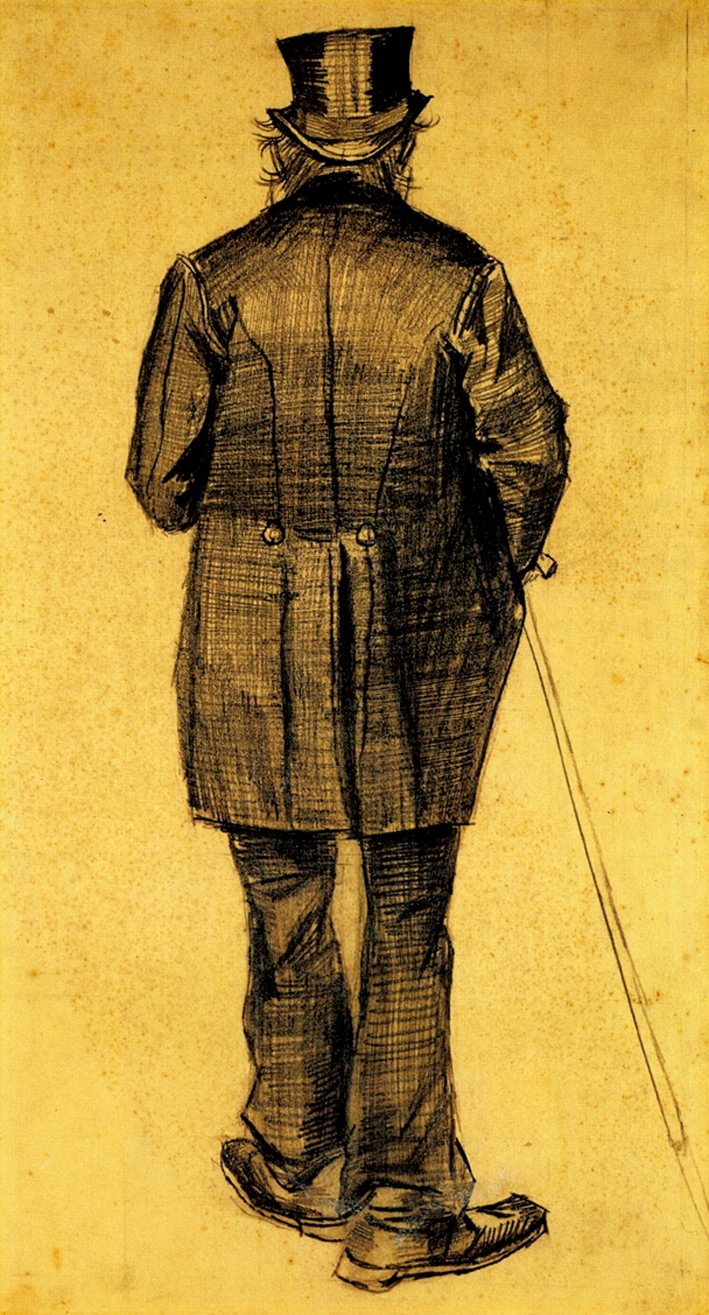  文森特·威廉·梵高  Vincent Willen Van Gogh —— 穿大衣的男人1882